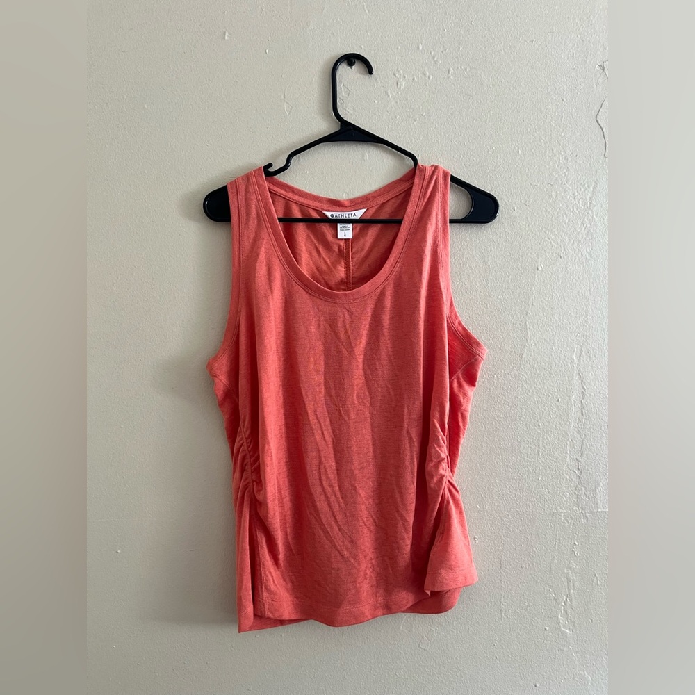 Athleta Orange Ruched Tank Top